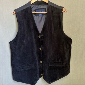 Vintage Chereskin Men’s Black Suede Vest Size L